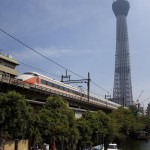 【Tokyo Train Story】源森橋から東武伊勢崎線とスカイツリーを望む