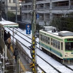 【Tokyo Train Story】雪が降った翌朝の学習院下電停にて