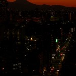 夕暮れ空の富士山