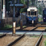 【Tokyo Train Story】町屋駅前にて青い都電のレトロ車両