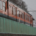 吹雪の長野原草津口駅で115系と185系電車を撮影する 春の草津温泉旅行 その20